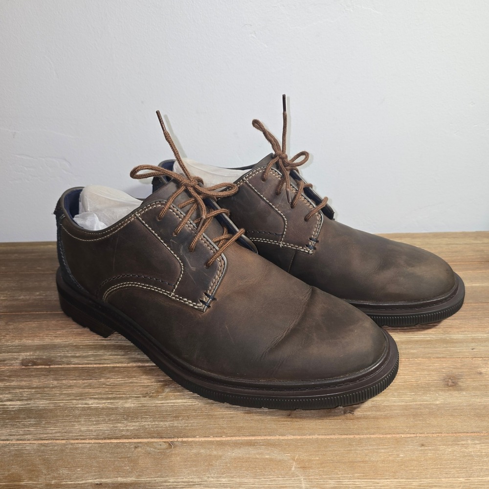 Clarks Collection Extreme Comfort Loafers Mens 11 Brown Leather Derby Oxfords
